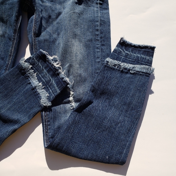 Zara Basic Z1975 fray hem jeans size 2 - Picture 3 of 9